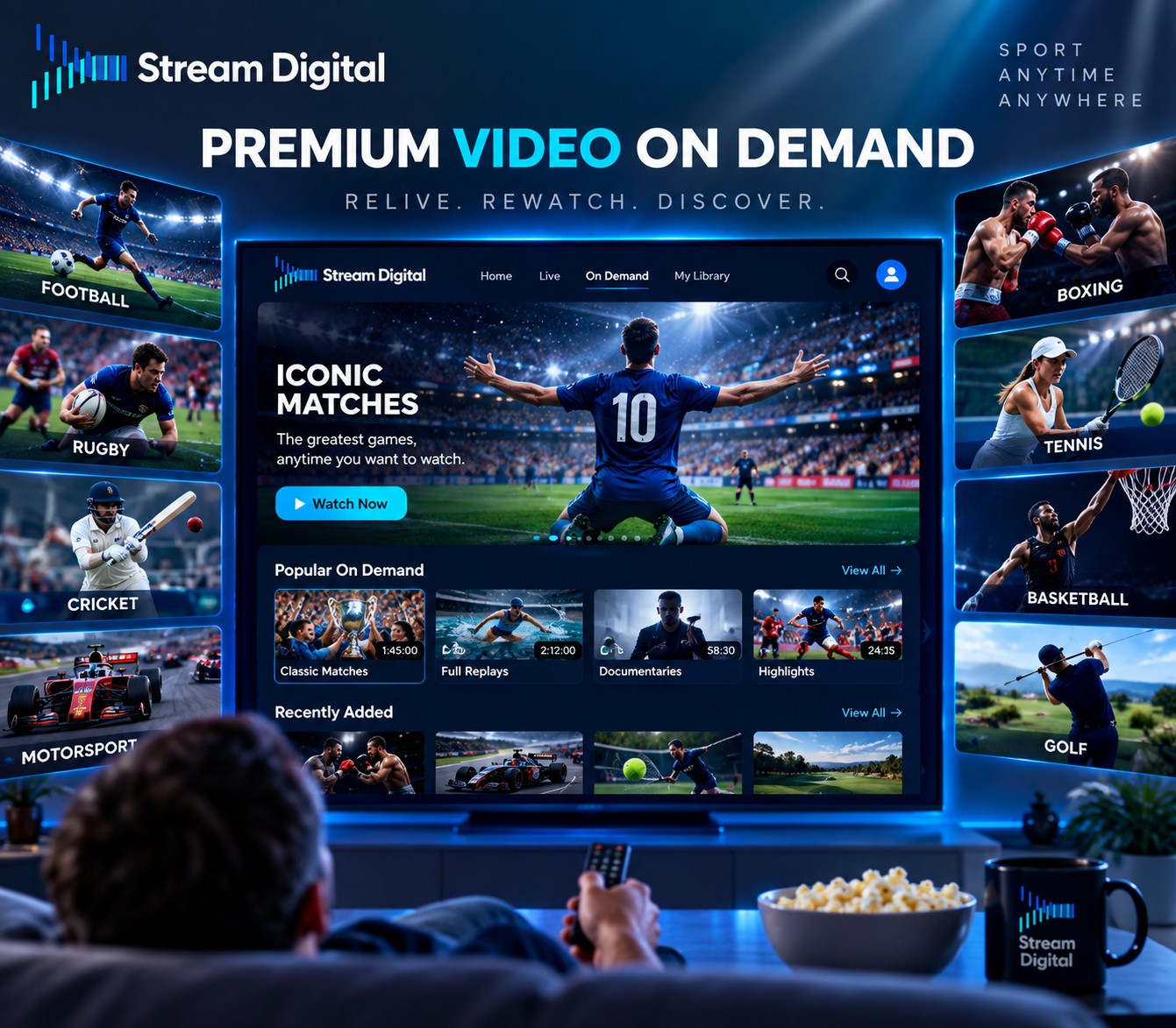 Premium video on demand content library behind subscriber access
